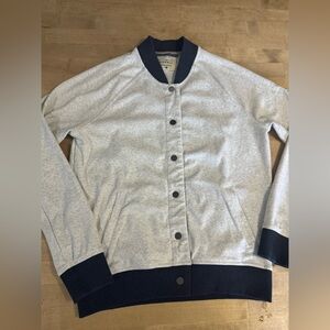 The Normal Brand Light Gray and Dark Blue Bomber Jacket